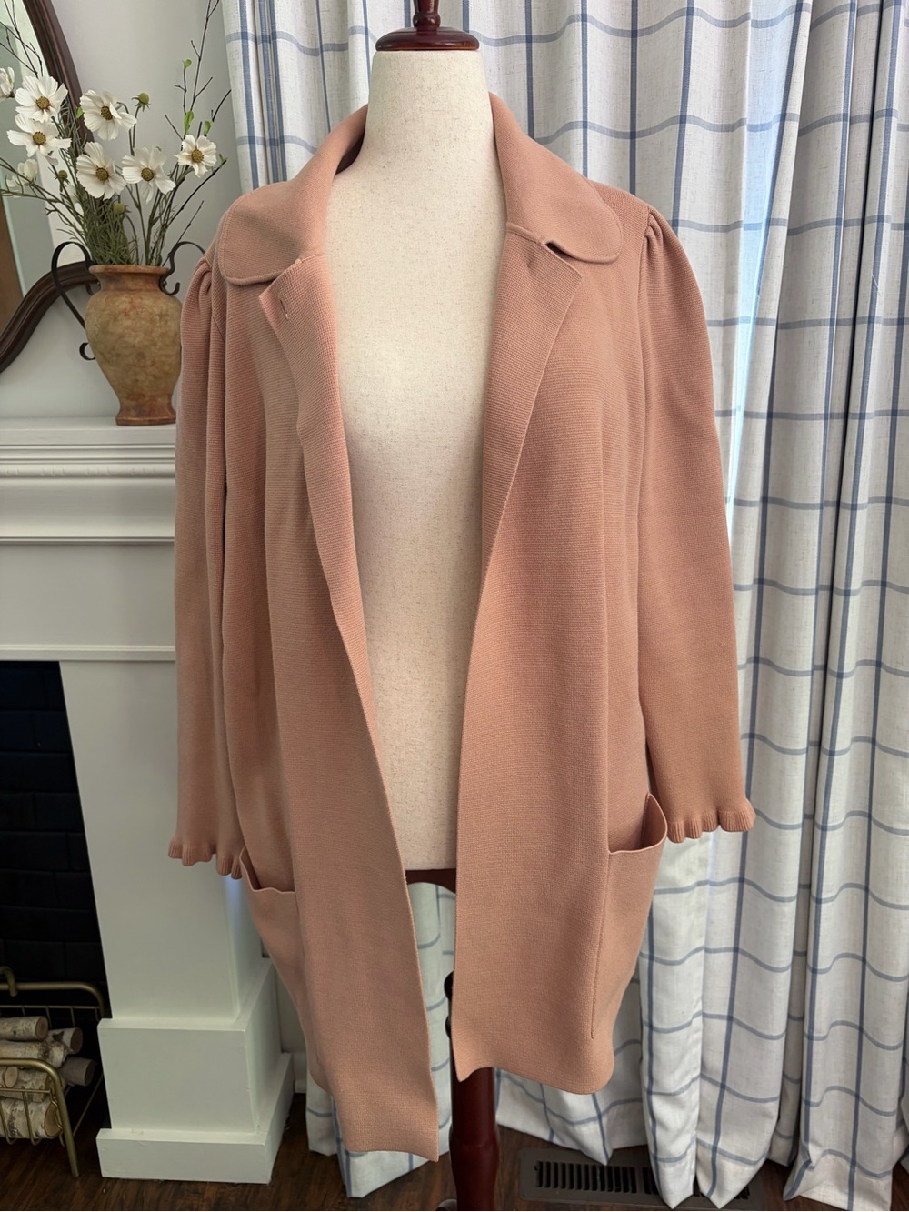 Kate Spade Ruffle Sweater Blazer Longline Jacket